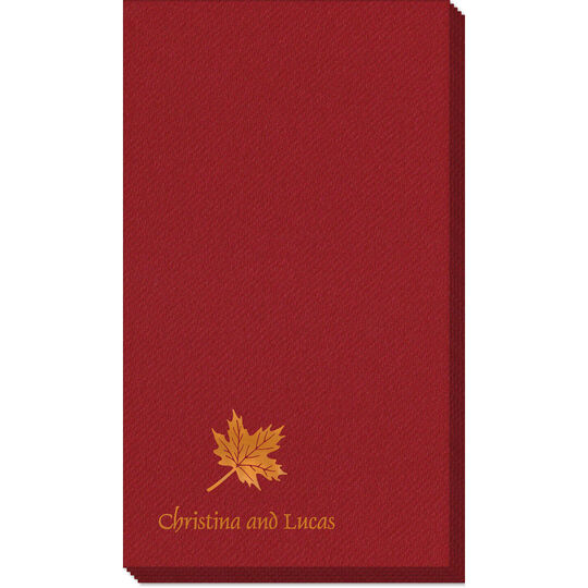 Little Autumn Leaf Linen Like Guest Towels